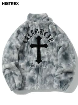 HISTREX Men Rabbit Fur Jacket Parkas,Hip Hop Fluffy Coat,Winter Fleece Overcoat,Outerwear Streetwear,Korean Women Y2k Clothing