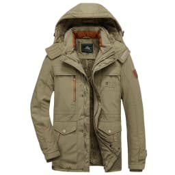 New Brand Men's Casual Jacket Fashion Thick Winter Parkas Male Fur Trench Overcoat Heated Warm Jackets Coats Parka Men