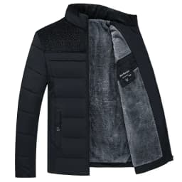 Plush Thickened Parkas Stand Collar Jacket Fashion Coat Padded Overcoat for Men Men's Parker Coat Warm Thick Zipper Winter Men's