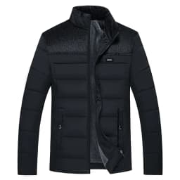 Plush Thickened Parkas Stand Collar Jacket Fashion Coat Padded Overcoat for Men Men's Parker Coat Warm Thick Zipper Winter Men's