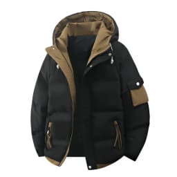 male Outerwear hooded jacket Men's winter loose jacket Cotton coat man fashion parkas Men windproof thick warm Down Jacket