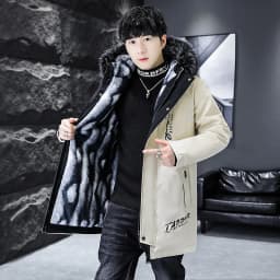 Winter Men's Long Down Jacket Fashion Male Thermal Parkas Coats Casual Men Classic Fur Collar Warm Padded Jackets Clothing 5XL