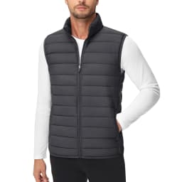 TACVASEN Lightweight Puffer Vest Mens Windproof Vest Sleeveless Vest Winter Jacket Casual Coat Warm Thicken Waistcoat Streetwear