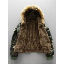 2026 New Men's Winter Camouflage Reversible Jacket Fleece-Lined Hooded Cotton Coat Warm Velvet Inner Thick Parka