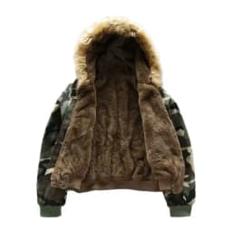2026 New Men's Winter Camouflage Reversible Jacket Fleece-Lined Hooded Cotton Coat Warm Velvet Inner Thick Parka