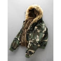 2026 New Men's Winter Camouflage Reversible Jacket Fleece-Lined Hooded Cotton Coat Warm Velvet Inner Thick Parka