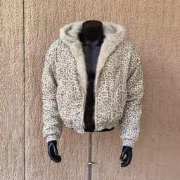 PFHQ Niche Design Men's Fleece Jackets Hooded Leopard Print Fur Thick Padded Coats Thermal Contrast Color Male Clothing CPG2405