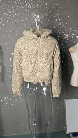 PFHQ Niche Design Men's Fleece Jackets Hooded Leopard Print Fur Thick Padded Coats Thermal Contrast Color Male Clothing CPG2405