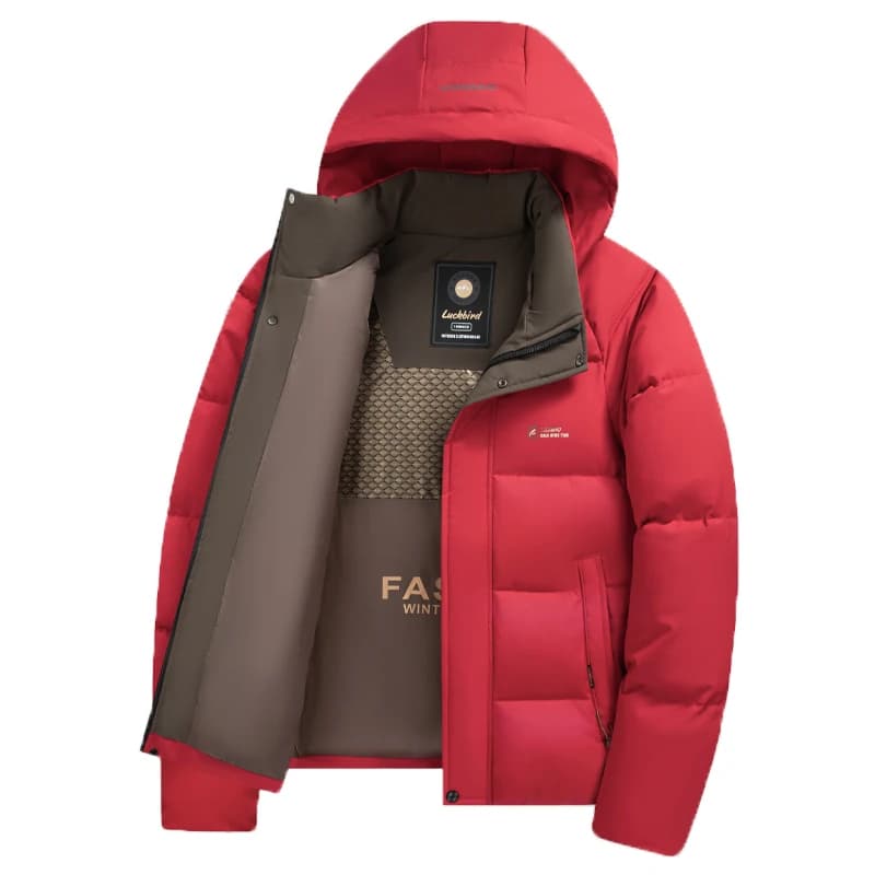 2026 New Winter Parka Men Thicken Casual Coat Slim Fit Outwear Waterproof Warm Solid Color Outdoor Outwear Hooded Coat