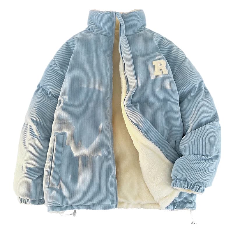 Male Outdoor Winter Coats Jaquetas Corduroy Winter Jacket Leisure Lapel Lamb Loose Denim Coat Male Parka Men Moletom Masculino