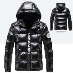 Winter Outdoor High Quality Bright Padded Jacket Trendy Hoodie Thickened Windproof Warm Non Washable Down Jacket Cotton Jacket