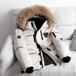 -30 Degree White Duck Down Parkas Men Windproof Hooded Thicken Multi-pocket Down Coat Fur Collar Hooded Thick Winter Jacket