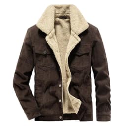 Men's Wear Single Breasted Loose Jacket Men's Corduroy Jacket Coat Winter Casual Plush Jacket Fashion Coat Outfit Winproof Coats