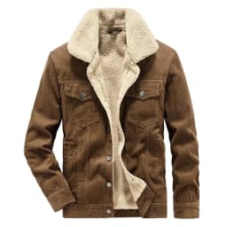 Men's Wear Single Breasted Loose Jacket Men's Corduroy Jacket Coat Winter Casual Plush Jacket Fashion Coat Outfit Winproof Coats