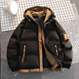 Fashion Men Casual Solid Color Hooded Parkas Male Black Khaki Warm Male Coat Padded Jacket Men Winter Parkas Thick Jacket Coats