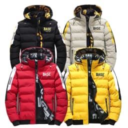 Streetwear Parkas Men Double-Sided Wear Men's Puffer Jacket Outdoor Winter Thickened Down Coat Letter Print Casual Parka Coats