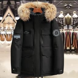 2026 Winter Mens Hooded Fur Collar Duck Down Coats High Quality Waterproof Coats Fashion Parkas Male Casual Warm Down Jackets