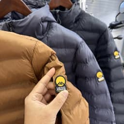 Italian High-End Men's Outdoor Cold-resistant Cotton Jacket Seamless Heat-sealed Hooded Fashion Urban Style Polyester Fabric