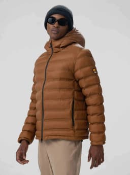Italian High-End Men's Outdoor Cold-resistant Cotton Jacket Seamless Heat-sealed Hooded Fashion Urban Style Polyester Fabric