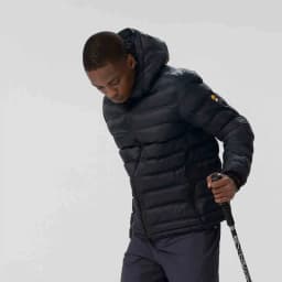 Italian High-End Men's Outdoor Cold-resistant Cotton Jacket Seamless Heat-sealed Hooded Fashion Urban Style Polyester Fabric