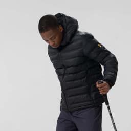Italian High-End Men's Outdoor Cold-resistant Cotton Jacket Seamless Heat-sealed Hooded Fashion Urban Style Polyester Fabric