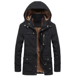 Military Cargo Coat Mens Thick Warm Man Jacket Winter Parkas Casual Cotton Padded Jacket Male Multi-Pocket Fur Hoodies Men Parka