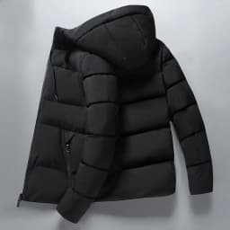 Men's Winter Thickened Hooded Cotton Jacket Warm Casual Fashionable Cold-resistant Cotton Coat Outerwear Polyester