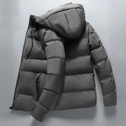 Men's Winter Thickened Hooded Cotton Jacket Warm Casual Fashionable Cold-resistant Cotton Coat Outerwear Polyester