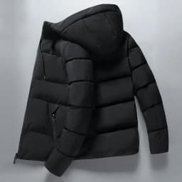 Men's Winter Thickened Hooded Cotton Jacket Warm Casual Fashionable Cold-resistant Cotton Coat Outerwear Polyester