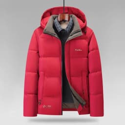 Men's Thickened Warm Cotton Jacket Winter 2025 Hooded Bread Style Windproof Coat Standard Fit Business Gentleman Polyester