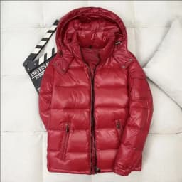Mens Glossy Parka Casual White Duck Hooded Down Jacket Waterproof Windproof Ski Thick Warm Outwear Men Winter Fashion Shiny Coat