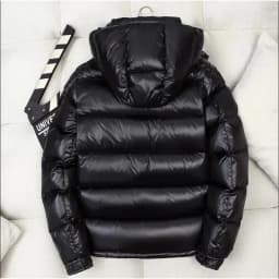 Mens Glossy Parka Casual White Duck Hooded Down Jacket Waterproof Windproof Ski Thick Warm Outwear Men Winter Fashion Shiny Coat
