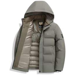 Men's Outdoor Winter Coat Parkas Middle-aged and Elderly Padded Men's Down Warm Padded Jacket Winter Removable Hooded Parkas