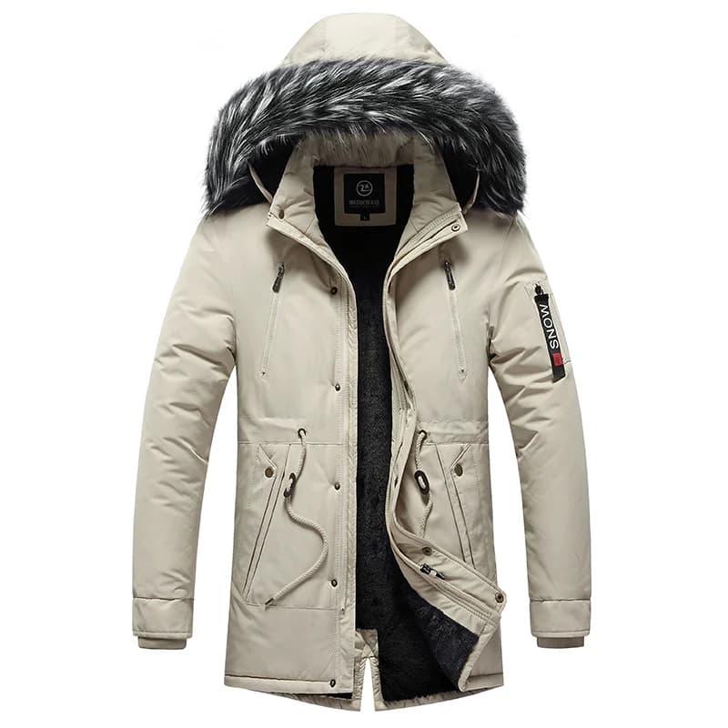 Long Winter Jacket Men Warm Wool Liner Man Jackets Coats Outwear Snow Windbreaker Male Parka Overcoats Fur Collar Hooded Men New