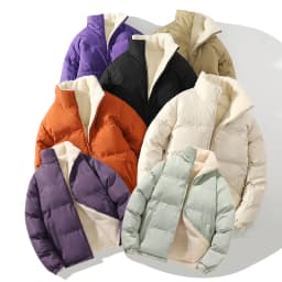 Korean Style Trendy Winter Clothing Men's Parkas Wool Warm Coat Windproof Thick Coat Stand Collar Multi-color Men's Quality Coat