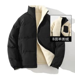 Korean Style Trendy Winter Clothing Men's Parkas Wool Warm Coat Windproof Thick Coat Stand Collar Multi-color Men's Quality Coat
