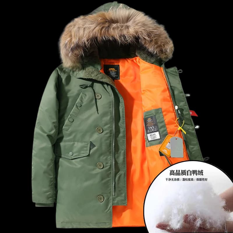 Winter Puffer Men Long Parkas Coat Military Fur Hood Warm Tactical Jacket Pilot Jacket Army Korean Thick Parka