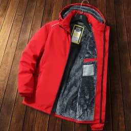 Winter Mens Thick Detachable Hat Fleece Parka Men Warm Parka Fleece Hooded Thermal Male Windproof Warm Casual Hooded Jacket Coat