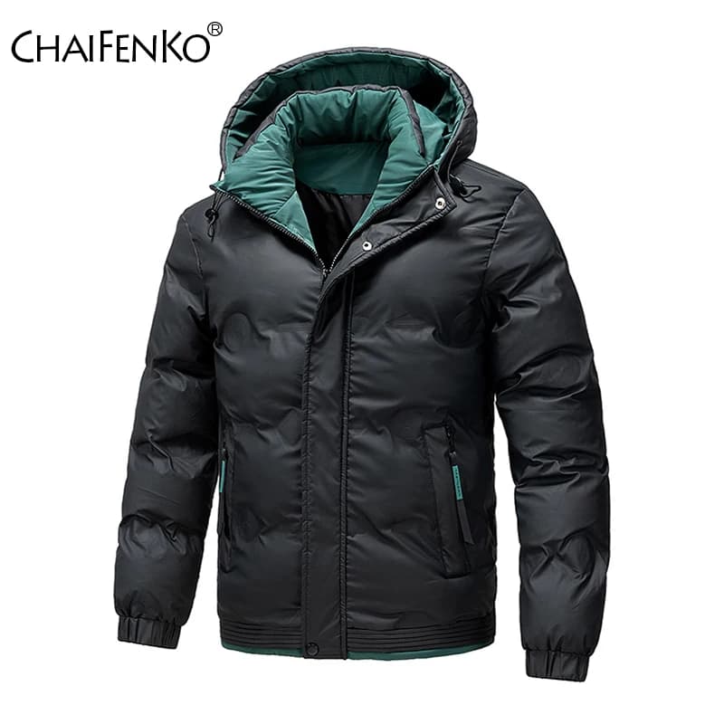 New Comfortable Hooded Fashion Solid Men Parka Winter Thicken Keep Warm Windproof Jacket Outdoors Loose Casual Versatile Coat