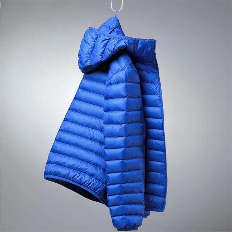 2024 New Light and Thin Down Cotton Men's Stand-up Collar Hooded Thermal Jacket winter jacket men