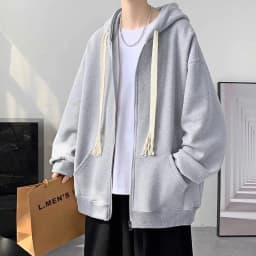 Men's Winter Thickened Warm Cotton Jacket Loose Casual Outerwear Trendy All-Match Cotton Padded Coat Stand Collar Polyester F...