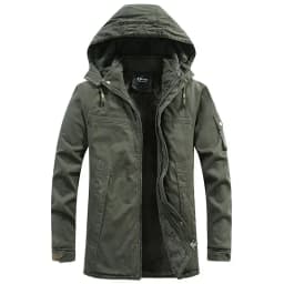 Man Washed Cotton Thick Fleece Parkas Coat Military Windproof Hooded Jackets Casual New Winter Warm Varsity Men Jacket