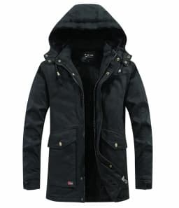 Man Washed Cotton Thick Fleece Parkas Coat Military Windproof Hooded Jackets Casual New Winter Warm Varsity Men Jacket