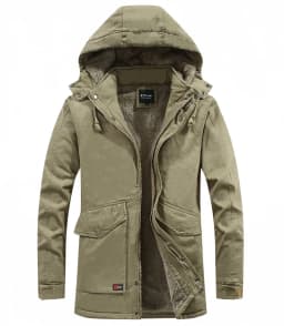 Man Washed Cotton Thick Fleece Parkas Coat Military Windproof Hooded Jackets Casual New Winter Warm Varsity Men Jacket