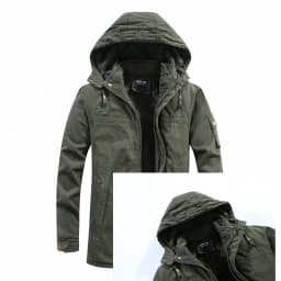 Man Washed Cotton Thick Fleece Parkas Coat Military Windproof Hooded Jackets Casual New Winter Warm Varsity Men Jacket