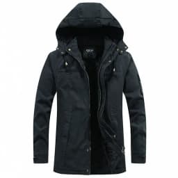 Man Washed Cotton Thick Fleece Parkas Coat Military Windproof Hooded Jackets Casual New Winter Warm Varsity Men Jacket