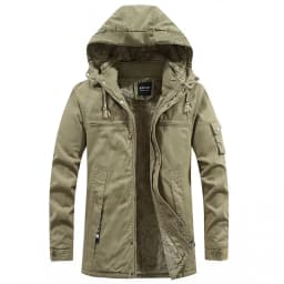 Man Washed Cotton Thick Fleece Parkas Coat Military Windproof Hooded Jackets Casual New Winter Warm Varsity Men Jacket