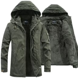Man Washed Cotton Thick Fleece Parkas Coat Military Windproof Hooded Jackets Casual New Winter Warm Varsity Men Jacket