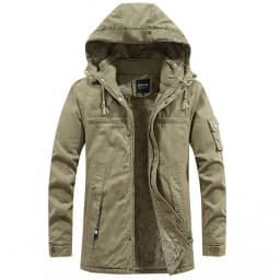 Man Washed Cotton Thick Fleece Parkas Coat Military Windproof Hooded Jackets Casual New Winter Warm Varsity Men Jacket