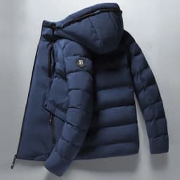 Mens Winter Hooded Jacket Cotton Padded Parka Coat Men's New Fashion Down Cotton Jacket Korean Style Casual Mens Overcoat